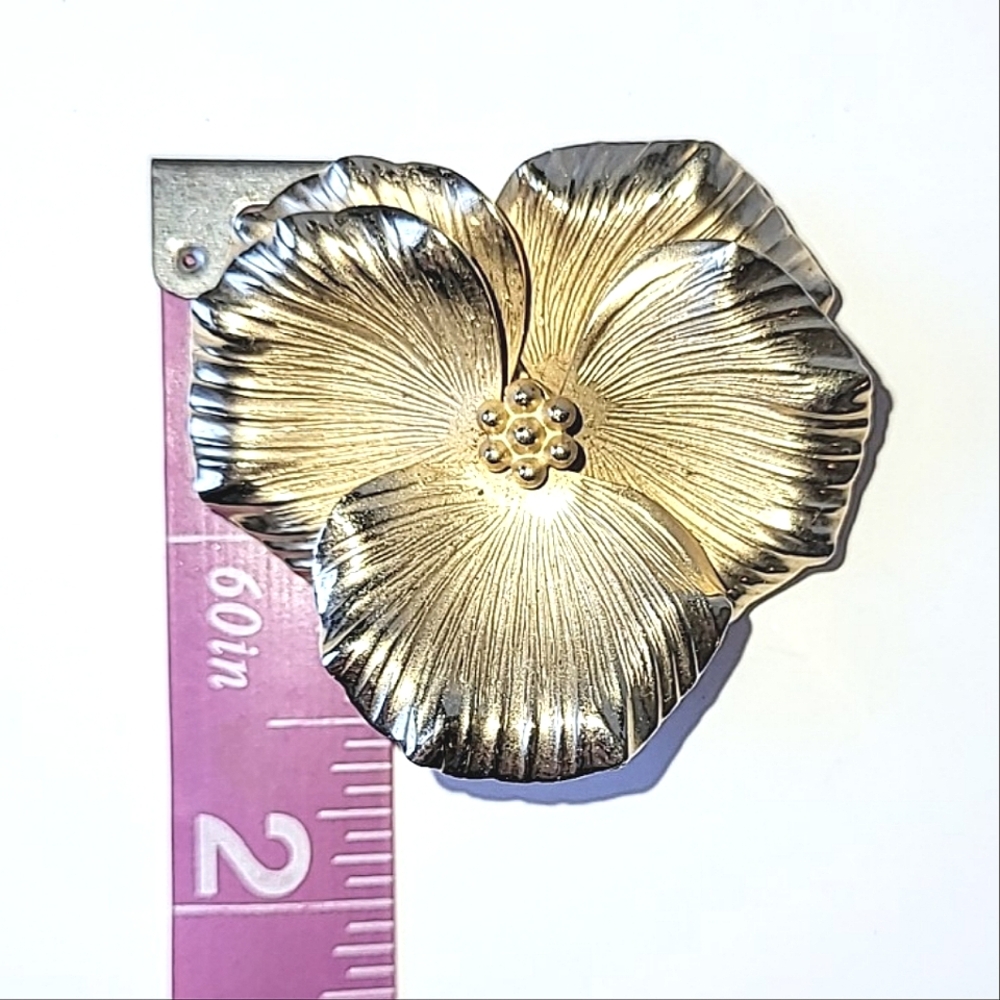 GIOVANNI BROOCHES - PANSY FLOWER & BUTTERFLY GOLDTONE - Picture 11 of 12